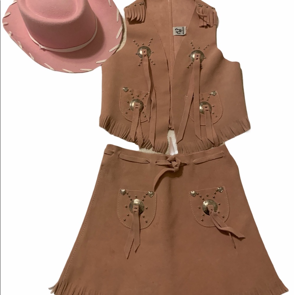 Girls Western Suede Cowgirl Outfit